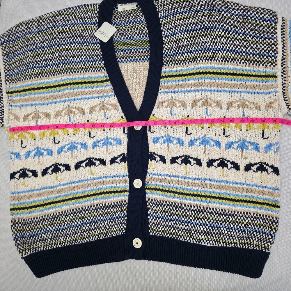 FREE PEOPLE We The Free Umbrella Knit Cardigan Sweater Oversized Large NWT - Picture 6 of 12